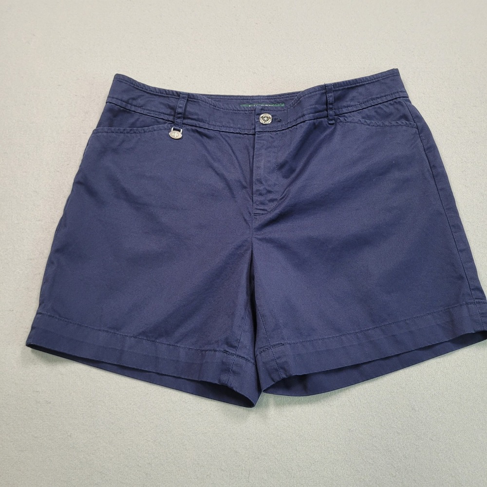 Lauren Ralph Lauren Womens Navy Blue Cotton Chino Shorts Size 6 Mid Rise